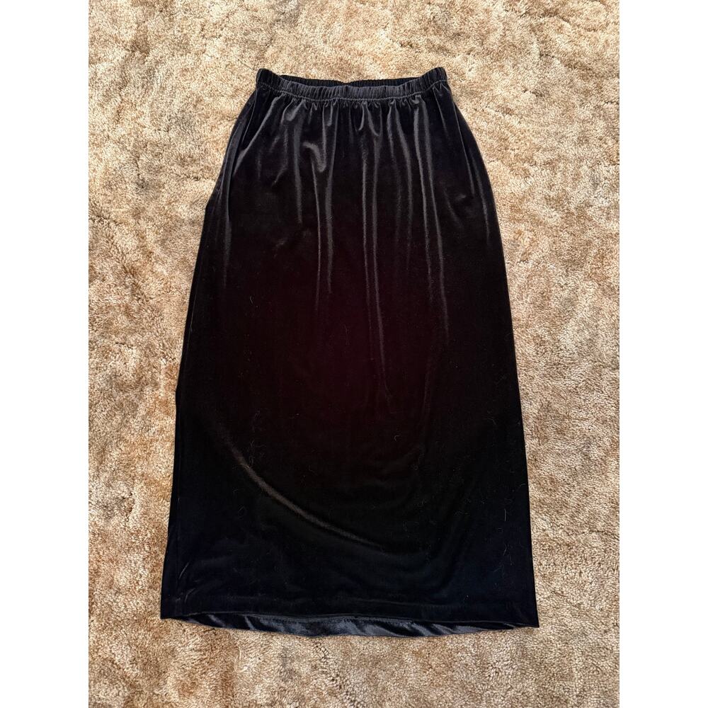 Vintage Bob Mackie Wearable Art Black Velvet Midi Skirt Goth Whimsygoth Elegant